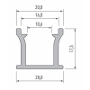 PROFIL ALU. LED RUNO SUROWY 1M