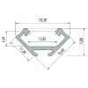 PROFIL ALU. LED TYP-C CZARNY 2M