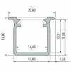 PROFIL ALU. LED TYP-G INOX 2M