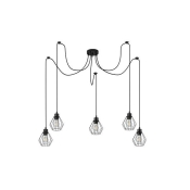 ^LAMPA OTTO WISZĄCA 5xE27 SPIDER CZARNY 3963