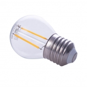 = ŻARÓWKA E27 LED FILAMENT 2W WW 2700K KULKA G45