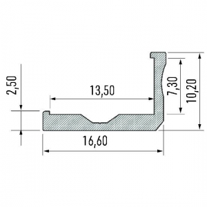 PROFIL ALU. LED TYP-F SUROWY 3M