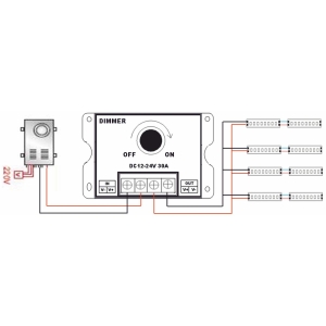 = ŚCIEMNIACZ LED 12V-24V 30A MANUAL czarny