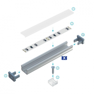 PROFIL ALU. LED TYP-X SLIM CZARNY 2M