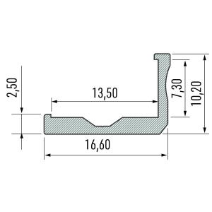 PROFIL ALU. LED TYP-F CZARNY 2M