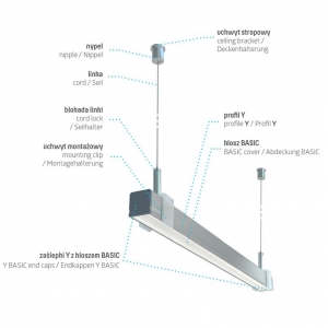 PROFIL ALU. LED TYP-Y CZARNY 2M