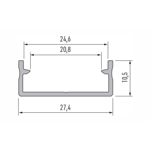 PROFIL ALU. LED DUAL CZARNY 1M