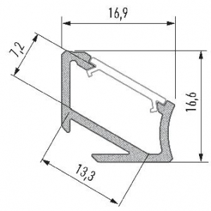 PROFIL ALU. LED TYP-H 30/60° BIAŁY 1M