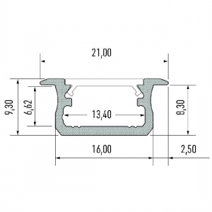 PROFIL ALU. LED TYP-B CZARNY 3M