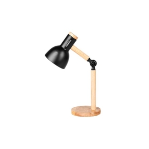 LAMPKA BIURKOWA WOODY 1XE27 CZARNA DREWNO 0091