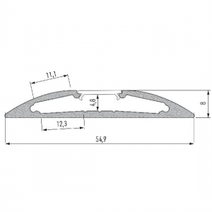 PROFIL ALU. RETO INOX 2M