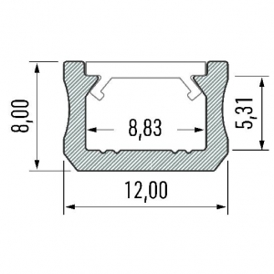 PROFIL ALU. LED TYP-X SLIM CZARNY 1M