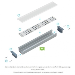 PROFIL ALU. LED INSO ANODOWANY 3M