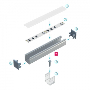 PROFIL ALU. LED TYP-Y CZARNY 2M