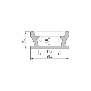 PROFIL ALU. LED TERRA CZARNY 2M