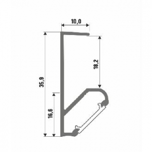 PROFIL ALU. LED Q18 INOX 1M