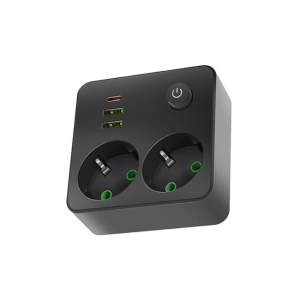 ROZGAŁĘŹNIK MODI CZARNY 2X230V +2USB-A 1X USB-C