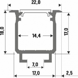 PROFIL ALU. LED TYP-W CZARNY 1M