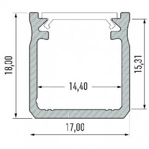 PROFIL ALU. LED TYP-Y CZARNY 2M