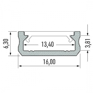 PROFIL ALU. LED TYP-D SUROWY 2M