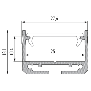 PROFIL ALU. LED SILEDA CZARNY 2M