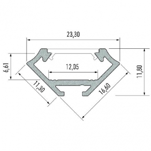 PROFIL ALU. LED TYP-C ANODOWANY 1M