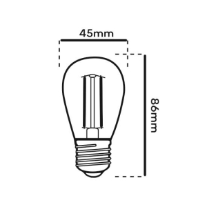 $ ŻARÓWKA E27 LED FILAME 0,5W WW CLEAR ST45 4809