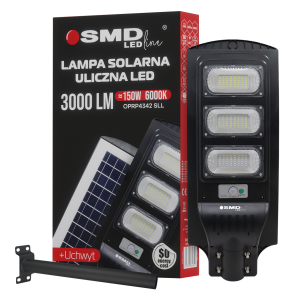 $ LAMPA LED ULICZNA SOLAR 150 6000K + UCHWYT