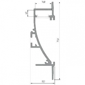 PROFIL ALU. LED TIANO ANODOWANY 1M